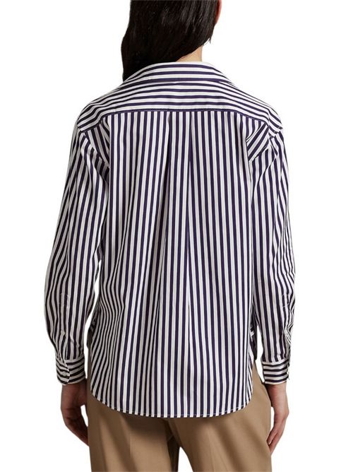 camicia donna a righe bianco e viola Ralph Lauren | 211910743030